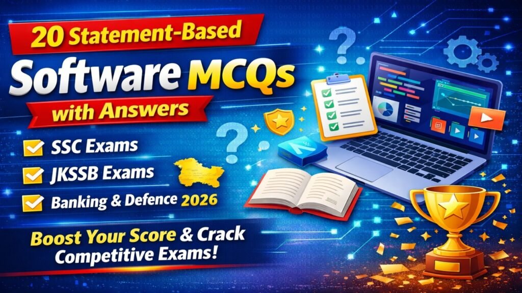 20 Statement-Based Computer Software MCQs with Answers for SSC, JKSSB & Banking Exams 2026