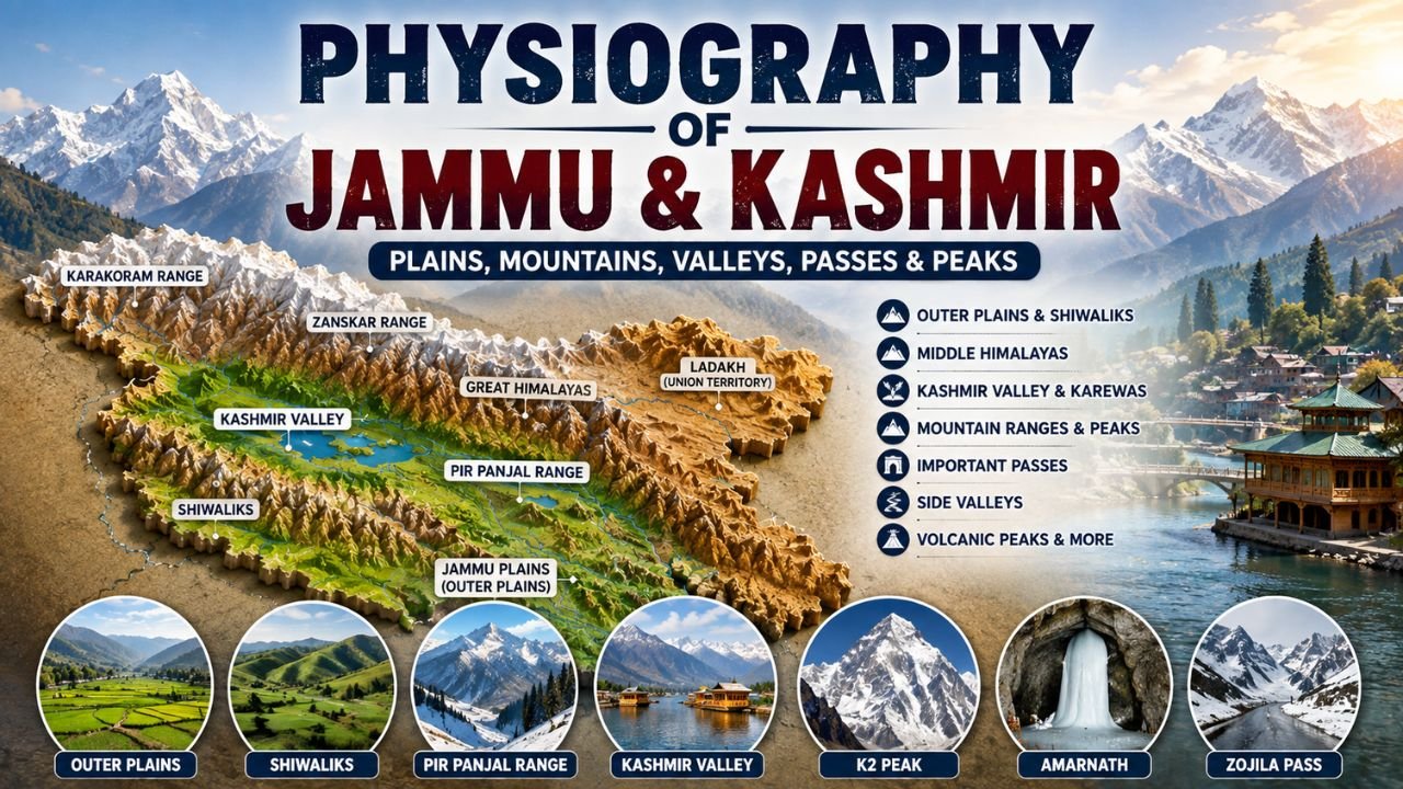 Physiography of Jammu and Kashmir: Notes and Important MCQ’s for all JKSSB Exams